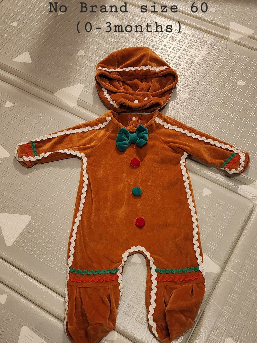 Gingerbread Hooded Baby Costume - 0-3 Months (Size 60)